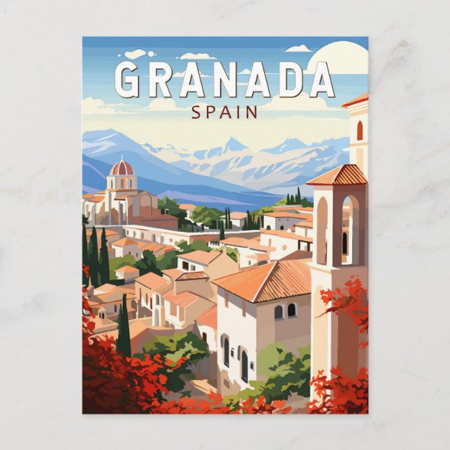 Postal Granada España Viaje Arte Vintage (Anverso)