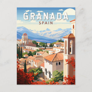 Postal Granada España Viaje de arte