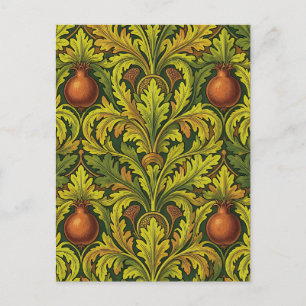 Postal Granada Follaje Dorado Ornamentado William Morris