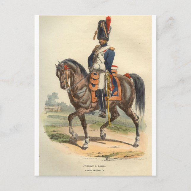 Postal Granadero de caballos de guardia (Anverso)
