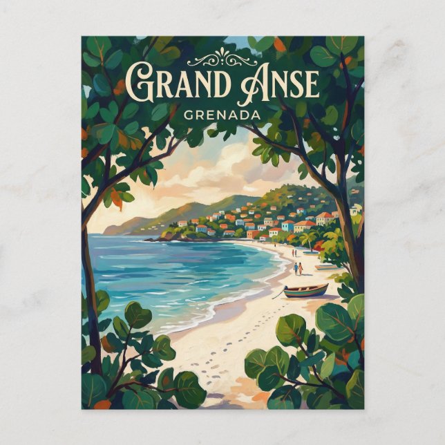 Postal Grand Anse Beach Grenada (Anverso)