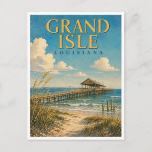 Postal Grand Isle Louisiana Fishing Pier GeoSaga