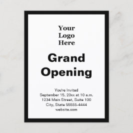 Postal Grand Opening Business Logo Black White Invitation