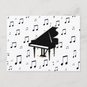 Postal Grand Piano and Music Notes