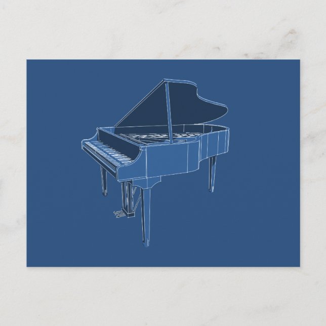 Postal Grand Piano: Blueprint Painting: (Anverso)