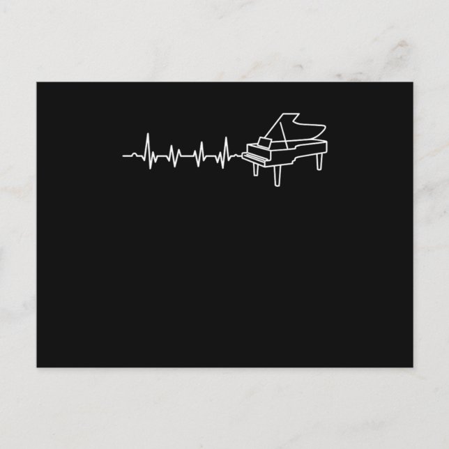 Postal Grand Piano Heartbeat Pianist Piano Player Musicia (Anverso)