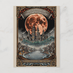 Postal Grand Rapids embrujado, MI Viajes de terror vintag