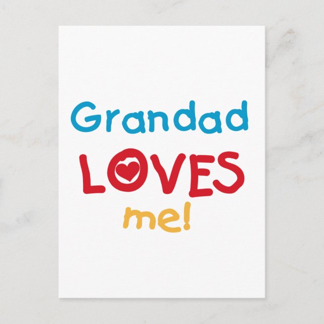 Postal Grandad me ama camisetas y regalos (Anverso)