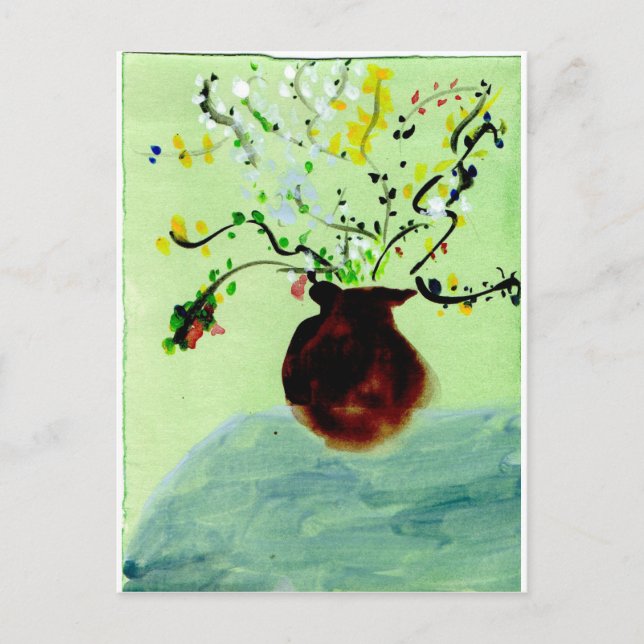 Postal grande con postal de planta de floración (Anverso)