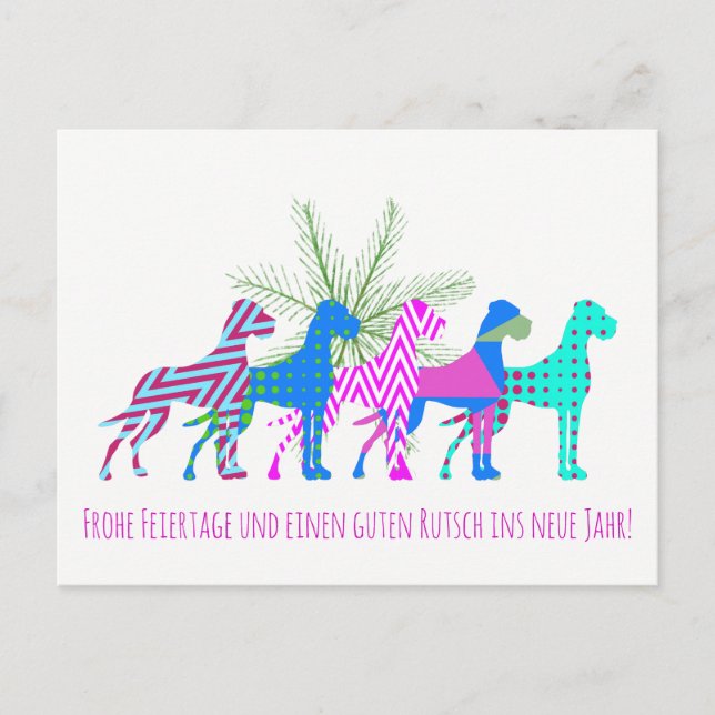 Postal Grandes daneses de Navidades frescos (Anverso)