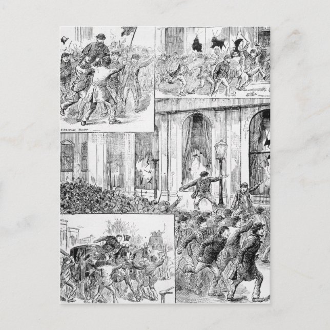 Postal Grandes disturbios en Londres (Anverso)