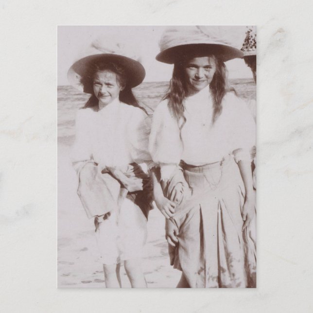 Postal Grandes Duqueses de Rusia, Olga y Tatiana Romanov (Anverso)