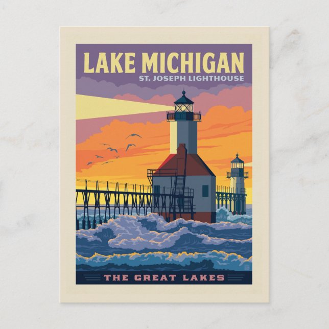 Postal Grandes Lagos | Lago Michigan (Anverso)