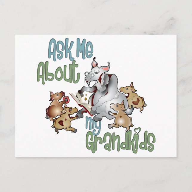 Postal Grandes niños de cabra - Abuela (Anverso)