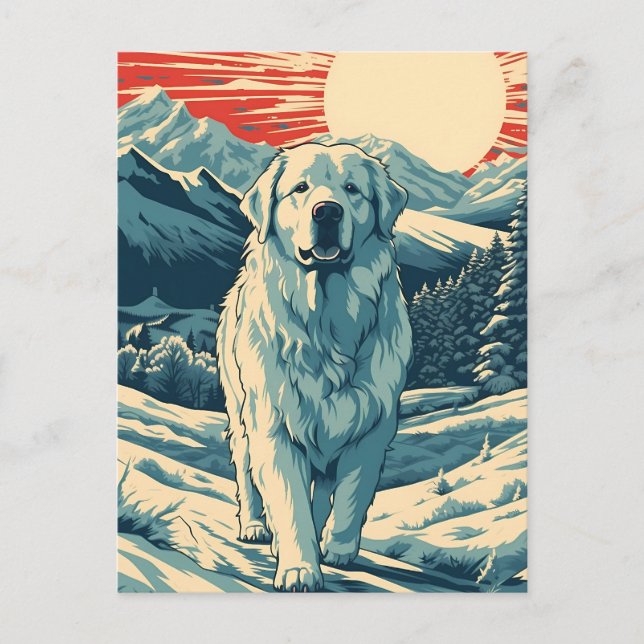 Postal Grandes Pirineos en estas montañas al atardecer (Anverso)