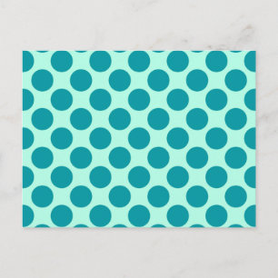Postal Grandes puntos retro - aqua y turquesa