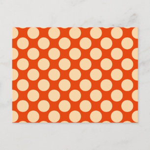 Postal Grandes puntos retro - naranja pálido y mandarina