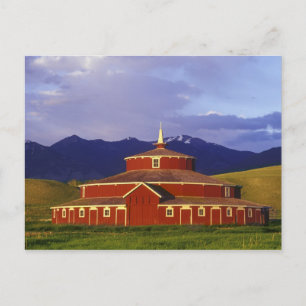 Postal Granero Circular Histórico en Twin Bridges Montana