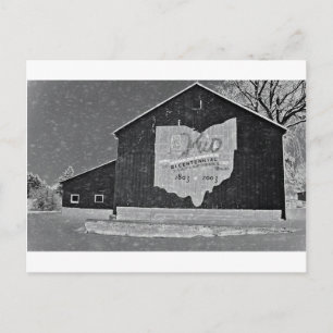Postal Granero de Ohio en invierno