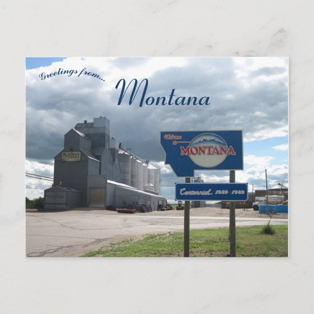 Postal Granero en la línea estatal Montana en Montana (Anverso)