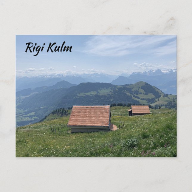 Postal Graneros en Rigi Kulm Suiza (Anverso)