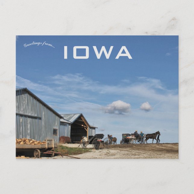Postal Granja Amish en Lamoni Iowa (Anverso)