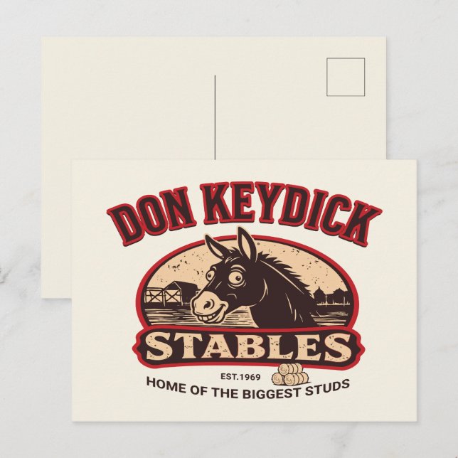 Postal Granja Antigüa de Don Keydick Stables (Anverso / Reverso)