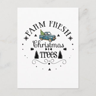 Postal Granja Árboles de Navidad frescos, regalo de Navid