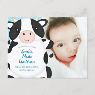 Postal Granja Baby Shower de vaca