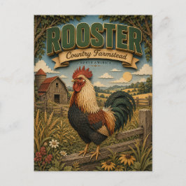 Postal Granja Campestre de Pollo Gallo POPCUT