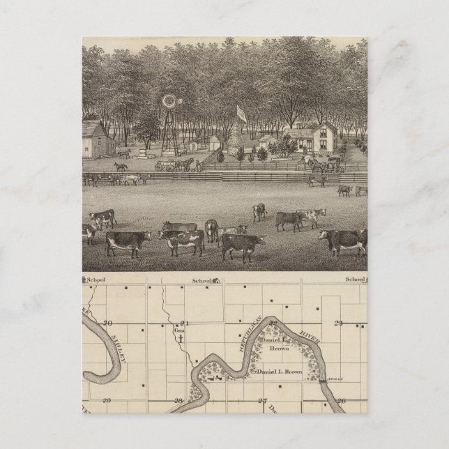 Postal Granja de acciones Riverside, NE de Concordia, Kan (Anverso)