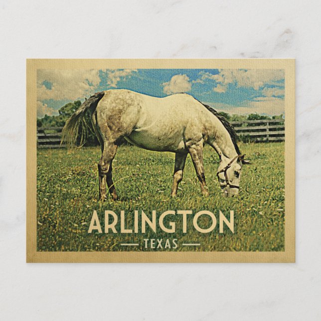 Postal Granja de caballos Arlington Texas - Viajes de épo (Anverso)