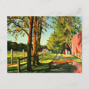 Postal Granja de caballos de Missouri con vistas panorámi