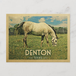 Postal Granja de caballos Denton Texas - Viajes de época