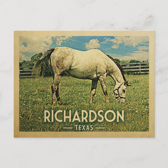 Postal Granja de caballos Richardson Texas - Viajes de ép (Anverso)