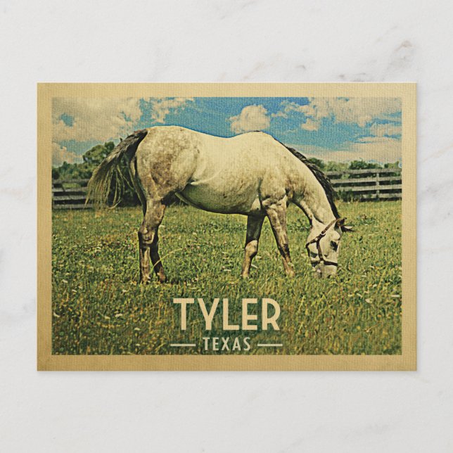 Postal Granja de caballos Tyler Texas - Viajes de época (Anverso)