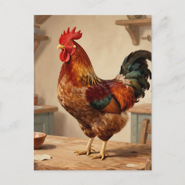 Postal Granja de Cocina del Gallo Orgulloso (Anverso)