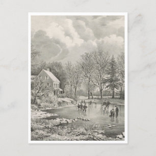 Postal Granja de invierno temprana