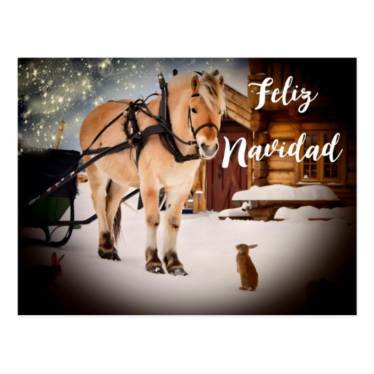 Postal Granja de la noche de navidad de Feliz Navidad con