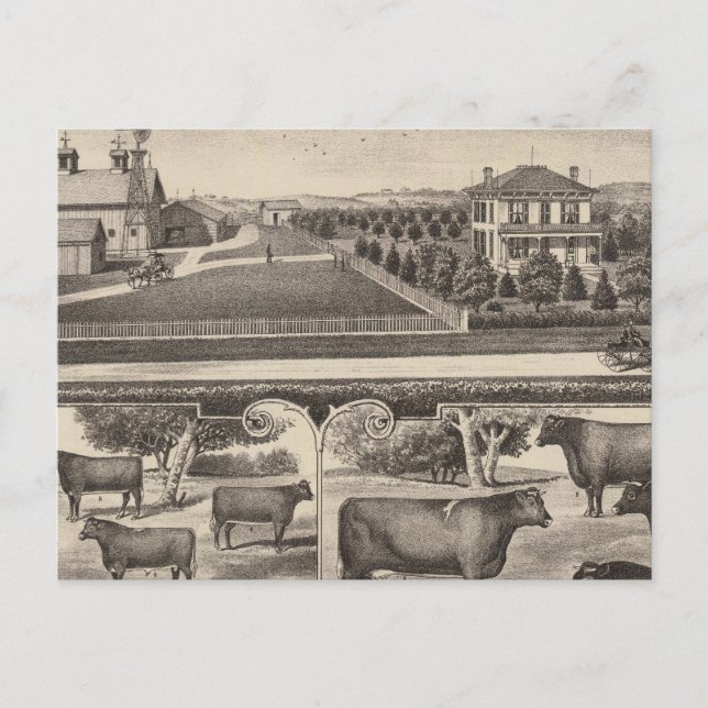 Postal Granja de Oakland Stock Farm, Kansas (Anverso)