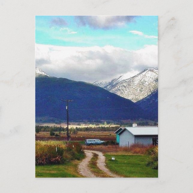 Postal Granja de Padres de las Montañas Bitterroot (Anverso)