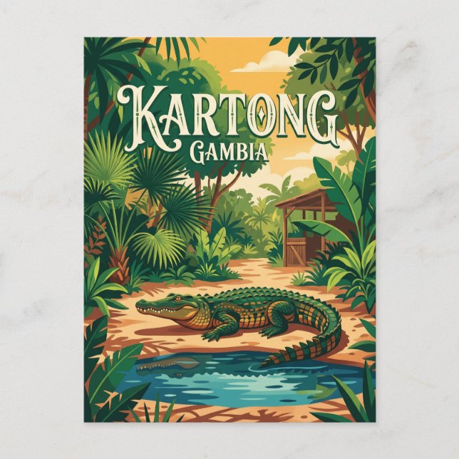 Postal Granja de Reptiles, Kartong Gambia (Anverso)