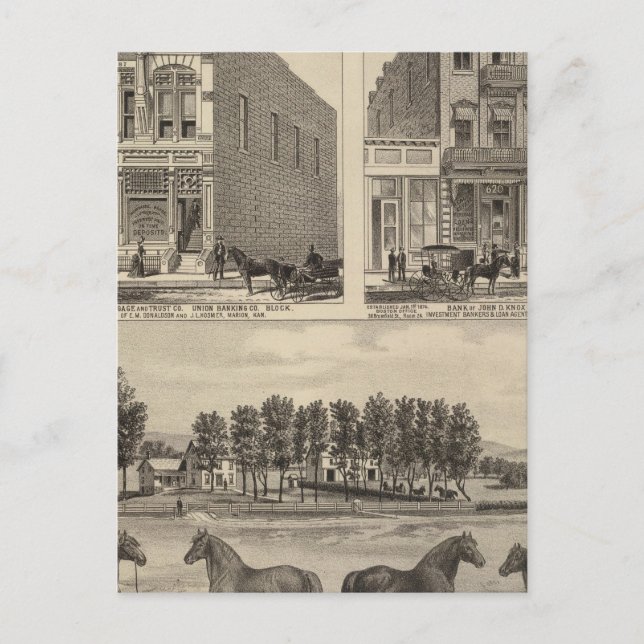 Postal Granja del valle de Kaw, Marion y Topeka, Kansas (Anverso)