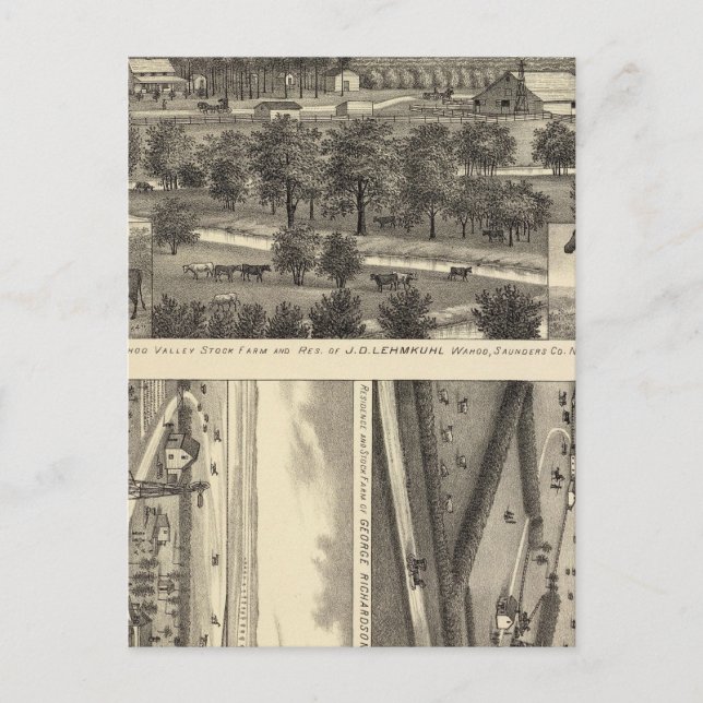 Postal Granja del Valle Wahoo, Nebraska (Anverso)