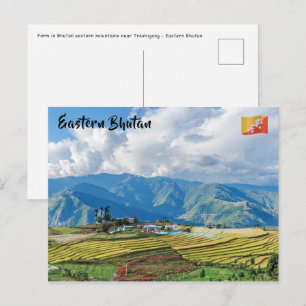 Postal Granja en las montañas del este de Bután - Himalay