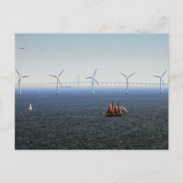 Postal Granja eólica de Middelgrunden, Oresund, Dinamarca