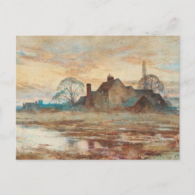 Postal Granja francesa por Julia Beck (Anverso)