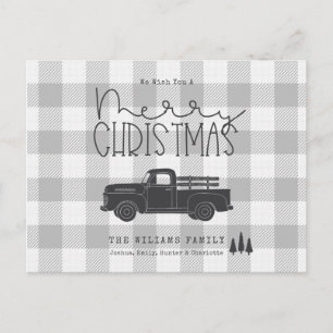 Postal Granja Gray Buffalo Juega Merry Christmas Card