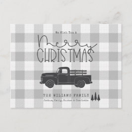Postal Granja Gray Buffalo Juega Merry Christmas Card