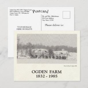 Postal Granja Ogden 1832-1985 Pueblo de Wallkill Nueva Yo